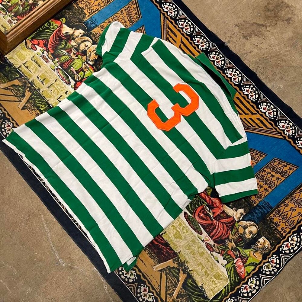 Ralph Lauren striped rugby polo shirt Size xxl green white big pony chief keef - Picture 8 of 8